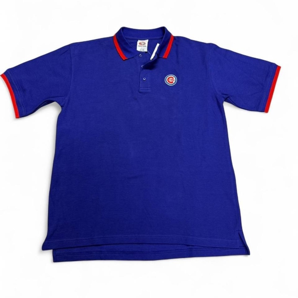 Chicago Cubs MLB Blue Polo Shirt True Fan Size L NWT